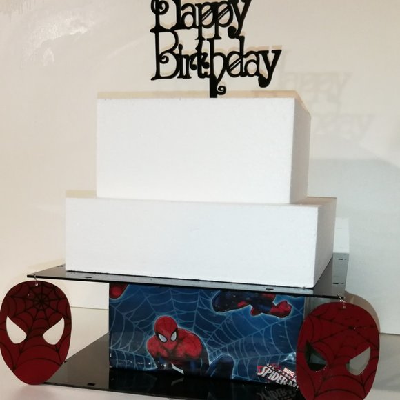 Spiderman Marvel Inspired Acrylic Cake Stand - Picture 3 of 4